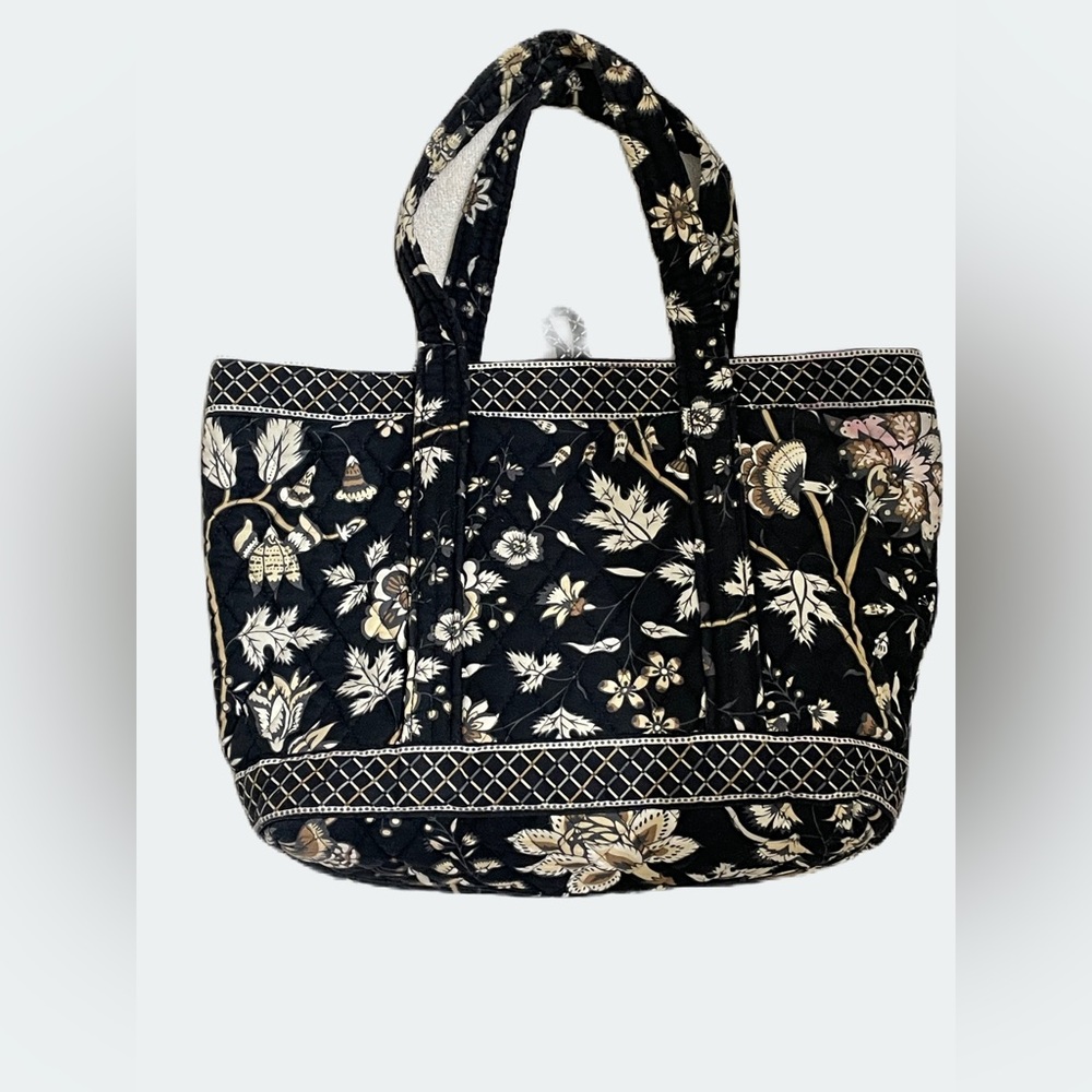 Vera Bradley Black white Tan Flowered Handbag